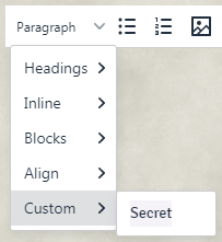 A custom TinyMCE menu in Foundry VTT 0.7.9.